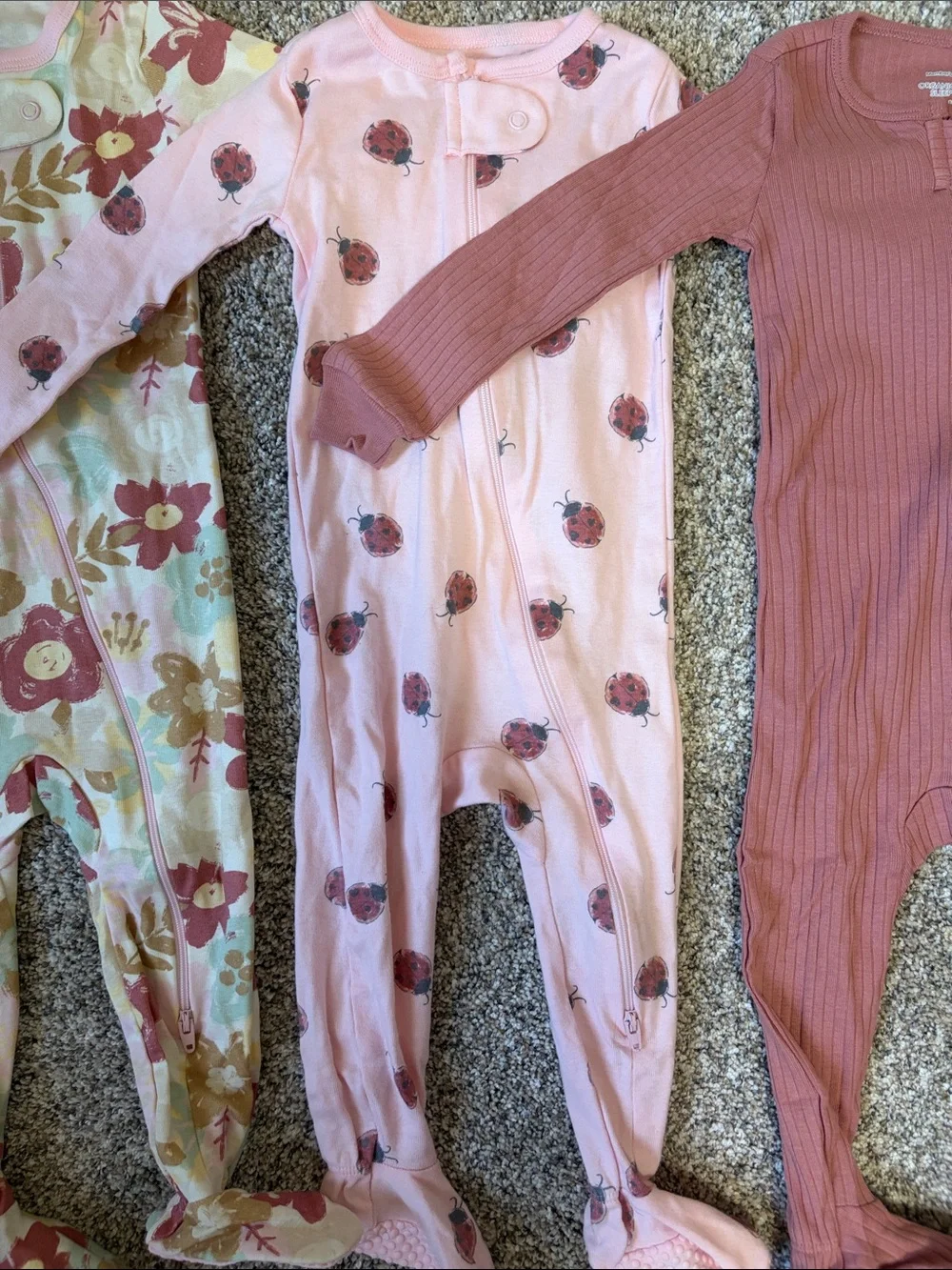 100% Organic Cotton Footie Pajamas - Size 12 months